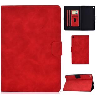 For Kindle Fire HD8 2016 / 2017 Cowhide Texture Horizontal Flip Leather Case with Holder & Card Slots & Sleep / Wake-up Function(Red)