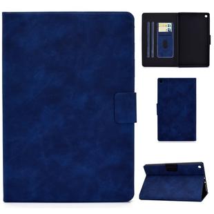 For Kindle Fire HD8 2016 / 2017 Cowhide Texture Horizontal Flip Leather Case with Holder & Card Slots & Sleep / Wake-up Function(Blue)
