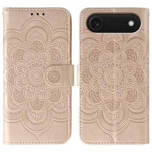 For iPhone 17 Air Sun Mandala Embossing Leather Phone Case(Rose Gold)