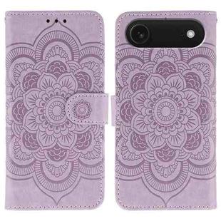 For iPhone 17 Air Sun Mandala Embossing Leather Phone Case(Purple)