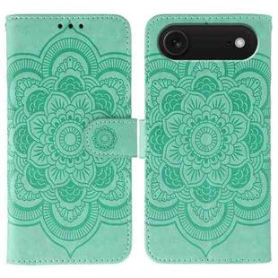For iPhone 17 Air Sun Mandala Embossing Leather Phone Case(Green)