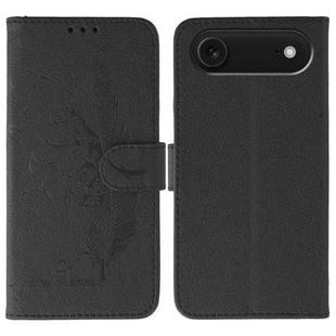 For iPhone 17 Air Feather Pattern Litchi Texture Leather Phone Case(Black)