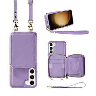 For Samsung Galaxy S23 5G Multifunctional Zipper Wallet RFID Phone Leather Case(Purple)