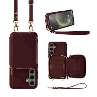 For Samsung Galaxy S24+ 5G Multifunctional Zipper Wallet RFID Phone Leather Case(Wine Red)