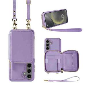 For Samsung Galaxy S24+ 5G Multifunctional Zipper Wallet RFID Phone Leather Case(Purple)