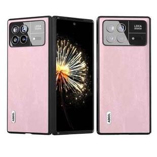 For Xiaomi Mix Fold 3 ABEEL Cowhide Texture PU Phone Case(Pink)