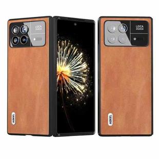 For Xiaomi Mix Fold 3 ABEEL Cowhide Texture PU Phone Case(Brown)