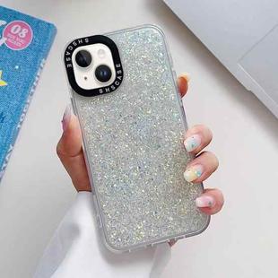 For iPhone 15 Glitter Epoxy Shockproof Phone Case(White)
