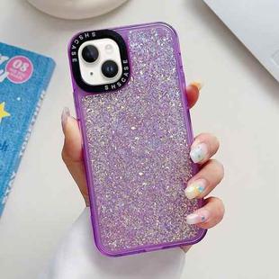 For iPhone 15 Plus Glitter Epoxy Shockproof Phone Case(Purple)