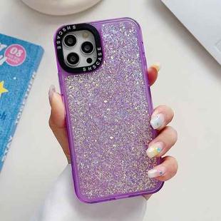 For iPhone 13 Pro Glitter Epoxy Shockproof Phone Case(Purple)