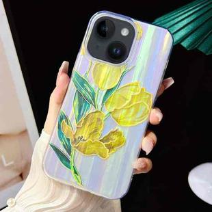 For iPhone 15 Electroplated Color Film TPU + PC Phone Case(Tulip)