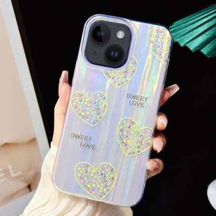 For iPhone 14 Plus Electroplated Color Film TPU + PC Phone Case(Sweet Love)