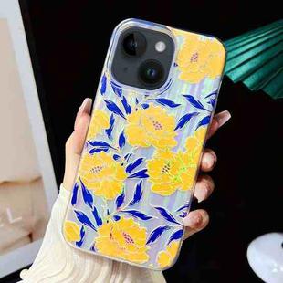 For iPhone 14 Electroplated Color Film TPU + PC Phone Case(Chrysanthemum)