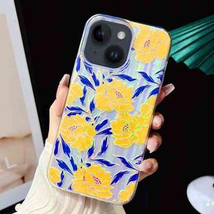 For iPhone 13 Electroplated Color Film TPU + PC Phone Case(Chrysanthemum)