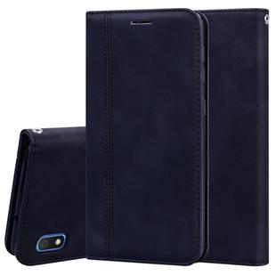 For Samsung Galaxy A10 Frosted Business Magnetic Horizontal Flip PU Leather Case with Holder & Card Slot & Lanyard(Black)