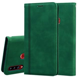 For Samsung Galaxy A20s Frosted Business Magnetic Horizontal Flip PU Leather Case with Holder & Card Slot & Lanyard(Green)