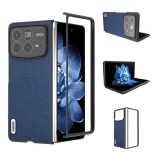 For Xiaomi Mix Fold 4 ABEEL Genuine Leather Luolai Series Phone Case(Dark Blue)