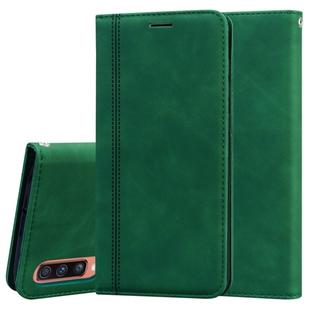 For Samsung Galaxy A70 Frosted Business Magnetic Horizontal Flip PU Leather Case with Holder & Card Slot & Lanyard(Green)