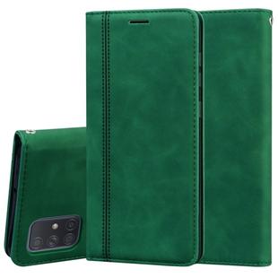 For Samsung Galaxy A71 Frosted Business Magnetic Horizontal Flip PU Leather Case with Holder & Card Slot & Lanyard(Green)