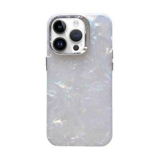 For iPhone 14 Pro Max Gradient Shell Texture TPU + Acrylic IMD Phone Case(Silver)