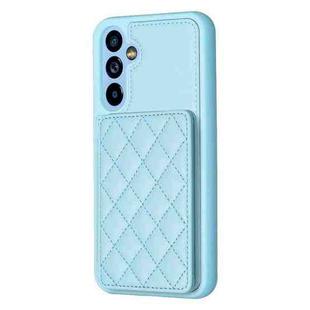 For Samsung Galaxy A54 5G BF25 Square Plaid Card Bag Holder Phone Case(Blue)