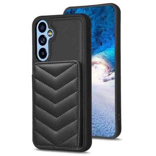 For Samsung Galaxy A14 4G / 5G BF26 Wave Pattern Card Bag Holder Phone Case(Black)