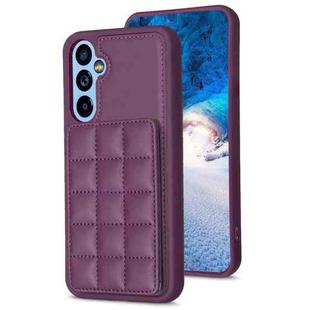 For Samsung Galaxy A34 Grid Card Slot Holder Phone Case(Dark Purple)