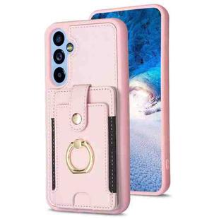 For Samsung Galaxy A54 5G BF27 Metal Ring Card Bag Holder Phone Case(Pink)