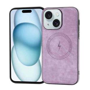 For iPhone 15 Side PU Hybrid TPU Magsafe Phone Case(Light Purple)