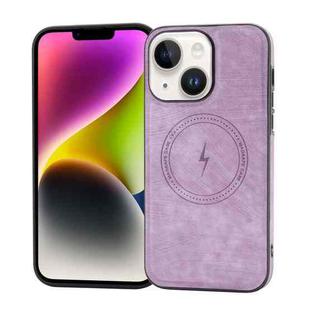 For iPhone 14 Plus Side PU Hybrid TPU Magsafe Phone Case(Light Purple)