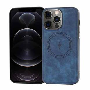 For iPhone 12 Pro Side PU Hybrid TPU Magsafe Phone Case(Blue)