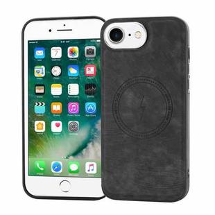 For iPhone SE 2022 / 2020 / 8 / 7 Side PU Hybrid TPU Magsafe Phone Case(Black)
