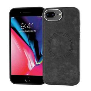For iPhone 8 Plus / 7 Plus Side PU Hybrid TPU Magsafe Phone Case(Black)