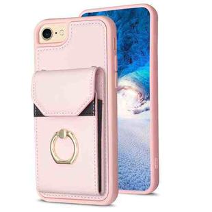 For iPhone SE 2022 / 2020 / 8 / 7 BF29 Organ Card Bag Ring Holder Phone Case(Pink)