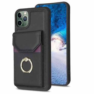 For iPhone 11 Pro Max BF29 Organ Card Bag Ring Holder Phone Case(Black)