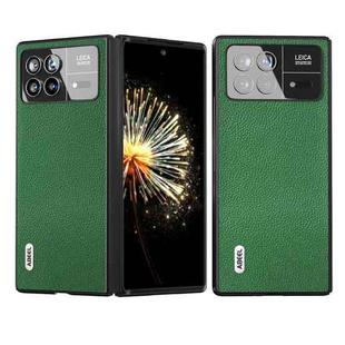 For Xiaomi Mix Fold 3 ABEEL Black Edge Genuine Leather Mino Phone Case(Green)