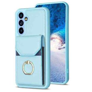 For Samsung Galaxy A14 4G/5G BF29 Organ Card Bag Ring Holder Phone Case(Blue)