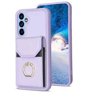 For Samsung Galaxy A54 5G BF29 Organ Card Bag Ring Holder Phone Case(Purple)