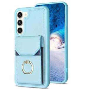 For Samsung Galaxy S23+ 5G BF29 Organ Card Bag Ring Holder Phone Case(Blue)