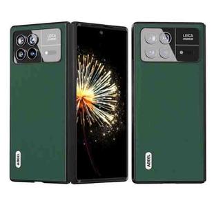 For Xiaomi Mix Fold 3 ABEEL Genuine Leather Silky Soft Black Edge Phone Case(Green)