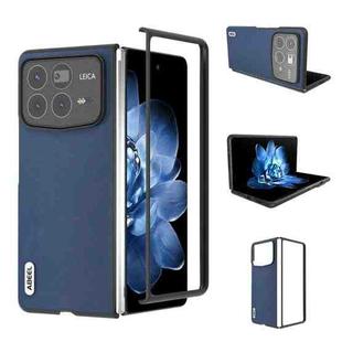 For Xiaomi Mix Fold 4 ABEEL Genuine Leather Silky Soft Black Edge Phone Case(Blue)
