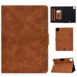 For iPad Pro 11 (2020) & (2018) Cowhide Texture Horizontal Flip Leather Tablet Case with Holder & Card Slots & Sleep / Wake-up Function(Brown)