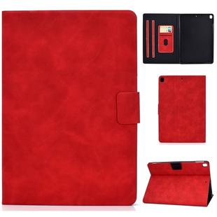 For iPad 10.2 / Air (2019) / Pro 10.5 Cowhide Texture Horizontal Flip Leather Case with Holder & Card Slots & Sleep / Wake-up Function(Red)