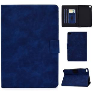 For iPad mini 5 / 4 / 3 / 2 / 1 Cowhide Texture Horizontal Flip Leather Case with Holder & Card Slots & Sleep / Wake-up Function(Blue)