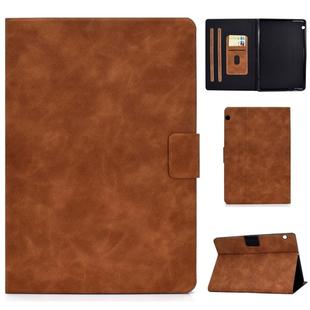 For Huawei MediaPad T5 Cowhide Texture Horizontal Flip Leather Case with Holder & Card Slots(Brown)