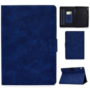 For Huawei MediaPad T5 Cowhide Texture Horizontal Flip Leather Case with Holder & Card Slots (Blue)