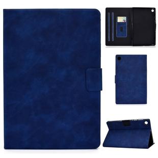 For Lenovo M10 Plus TB-X606F Cowhide Texture Horizontal Flip Leather Case with Holder & Card Slots & Sleep / Wake-up Function(Blue)