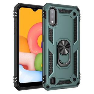 For Galaxy A01 US Version Shockproof TPU + PC Protective Case with 360 Degree Rotating Holder(Green)
