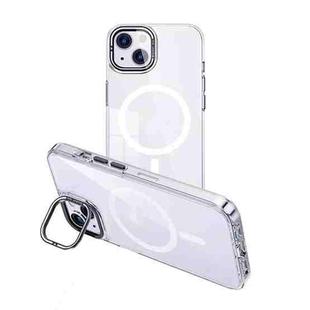 For iPhone 13 MagSafe Magnetic Invisible Holder Transparent Phone Case(Silver)