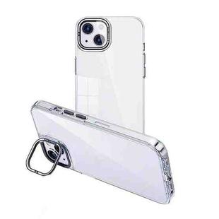 For iPhone 15 Plus Invisible Camera Holder Transparent Phone Case(Silver)
